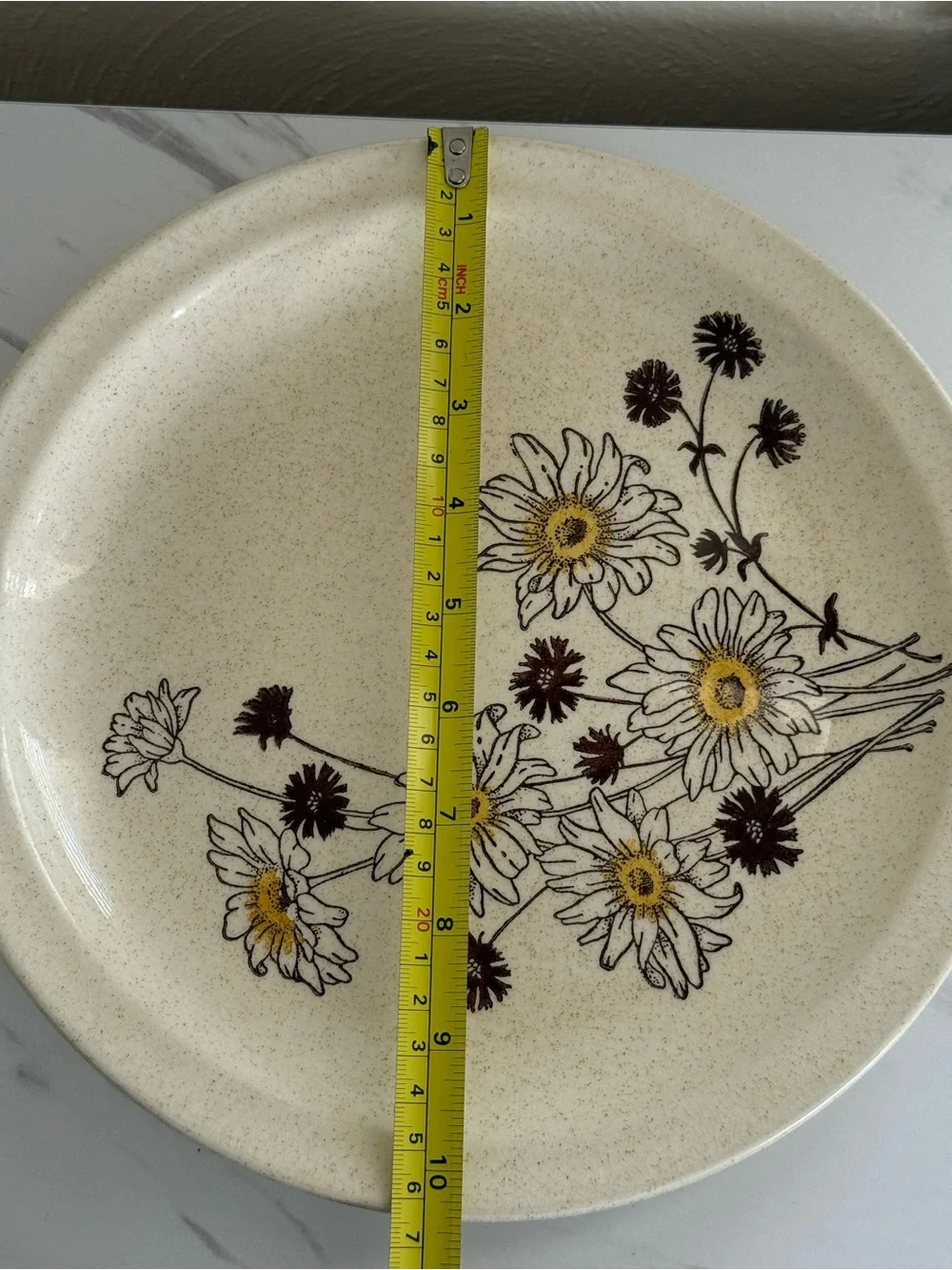 Set of 4-ROYCROFT‎ STONEWARE DAISIES FLOWERS DINNER PLATES